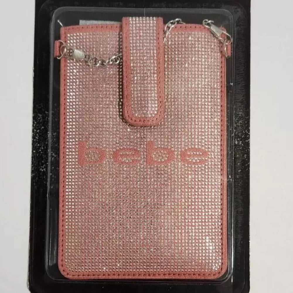 Bebe Leather + Bling Crossbody Phone Bag in Pink and white & Coral New & Sealed - Picture 6 of 11